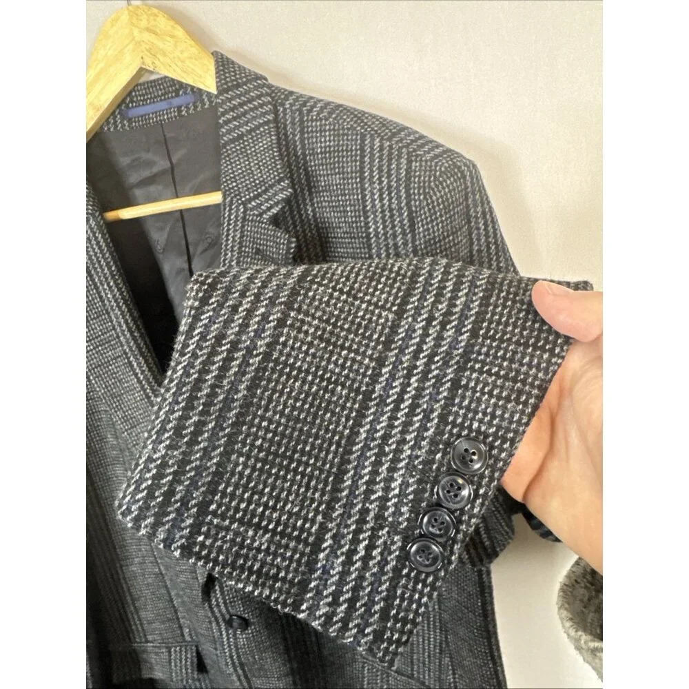Bugatti Wool Sport Coat Men 44 44R‎ Gray Textured Blazer